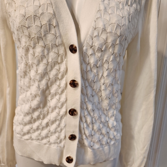 Jason Wu small white button down sweater cardigan - Picture 3 of 6